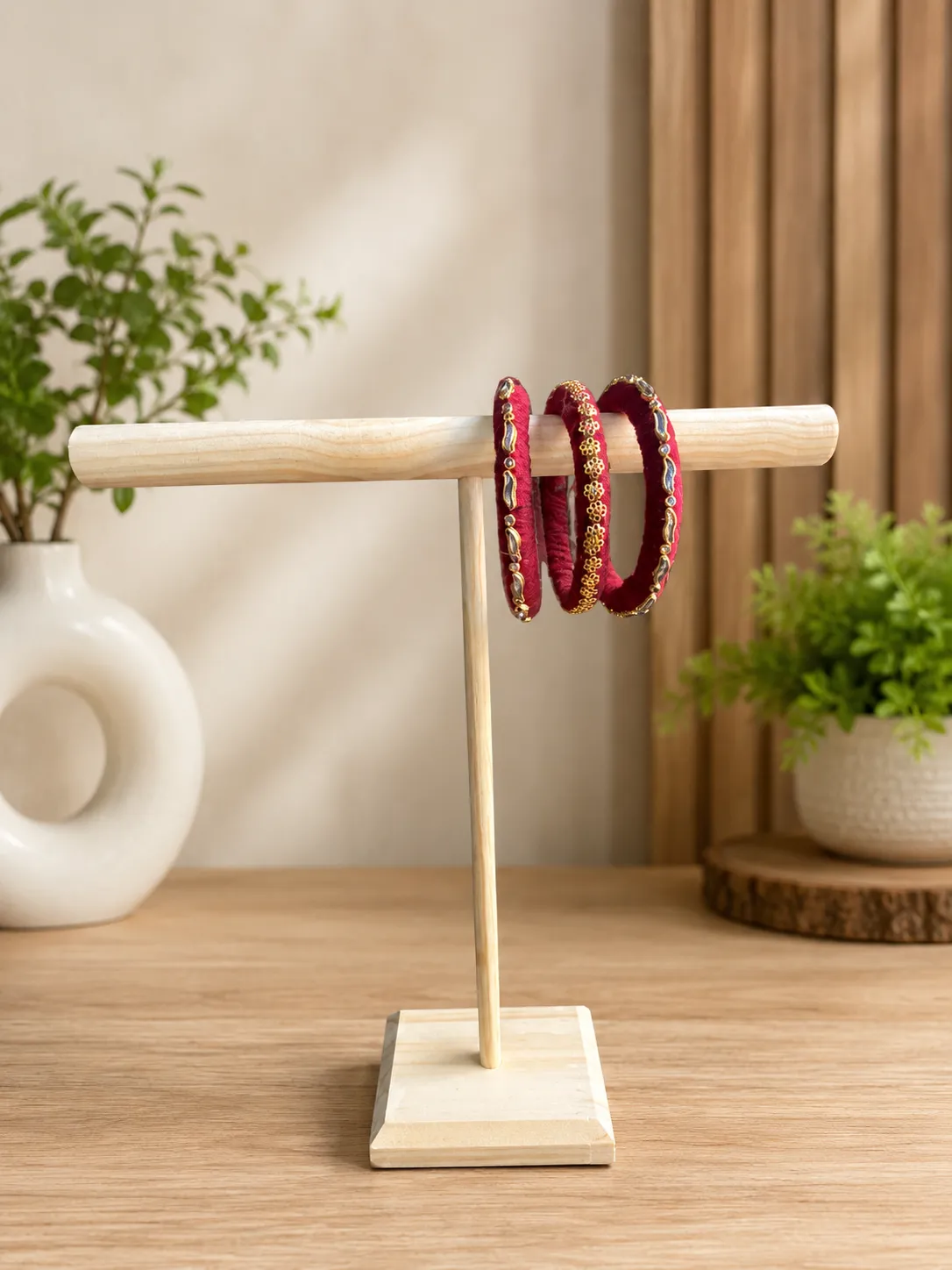 maroon tribal bangle (set of 3) maroon tribal bangle (set of 3)