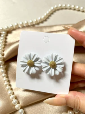 New Arrivals White Daisy Studs